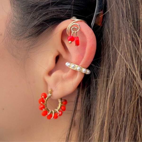 Ear cuff rojo