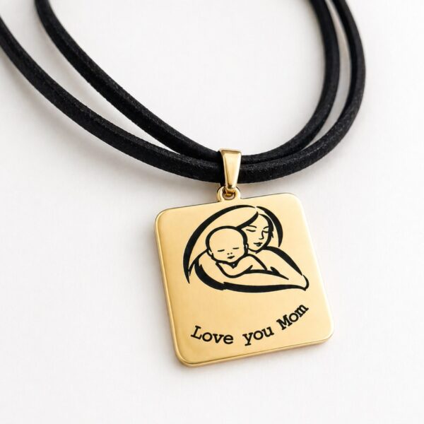 Collar grabado Mother and baby